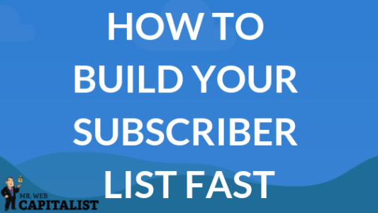 How To Build Your Subscriber List Fast | Mr. Web Capitalist