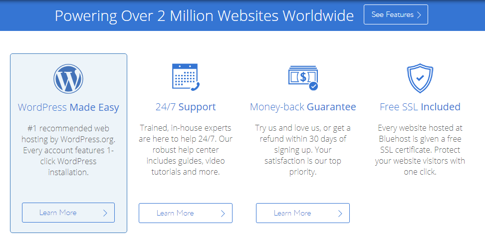 Bluehost features. Dreamhost Vs Bluehost Vs Hawk Host: Which One Is Better?