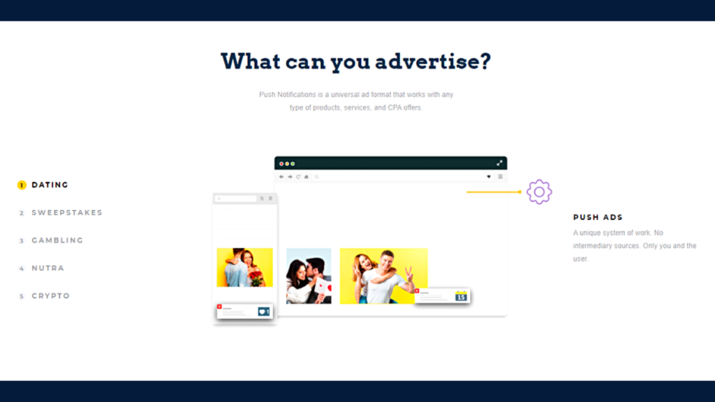 What can be advertised?
