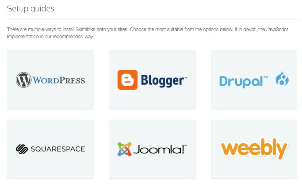 Skimlinks setup guide